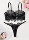 Black Mesh Bra Anti-sagging Lace Sexy Lingerie Set Women