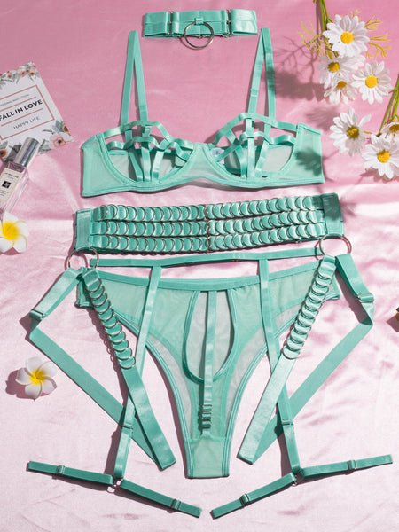 Gather Chest Strap Hollowed Out Lingerie For Women