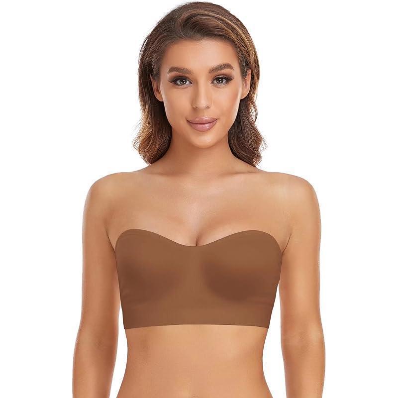 Women's Solid Color Non Slip Silicone Strapless Bra