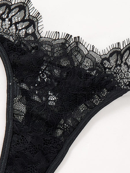 Black Mesh Bra Anti-sagging Lace Sexy Lingerie Set Women