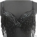 Belly dance costumes senior sexy sequins tassel beads belly dance bra for women belly dancing bra tops