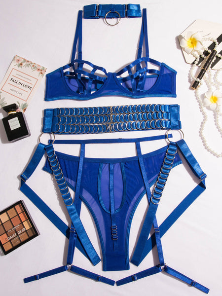 Gather Chest Strap Hollowed Out Lingerie For Women