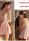 Lingerie Seductive Embroidered Lace With Chest Pad Satin Nightdress