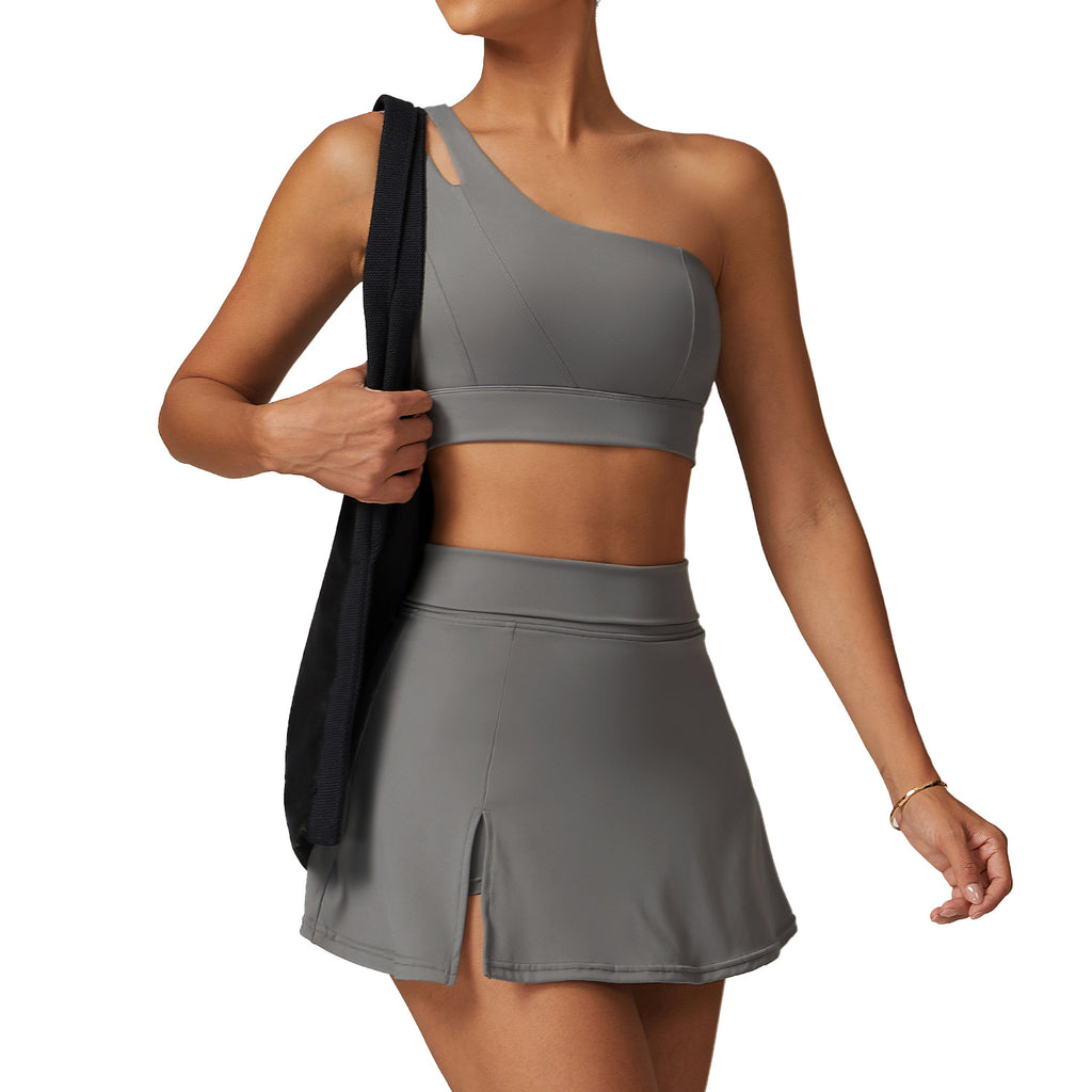 Women's European And American Oblique Shoulder Bra Quick-drying Beauty Back Exercise Suit