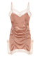 Women's Spring And Autumn Ice Silk Lace Suspender Nightdress