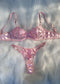Lace Embroidery Mesh See-through Sexy Lingerie Set