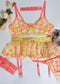 Ruffled Love Embroidered Mesh See-through Sexy Lingerie
