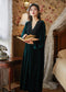 Court Style Long Dress Warm Gold Velvet Pajamas