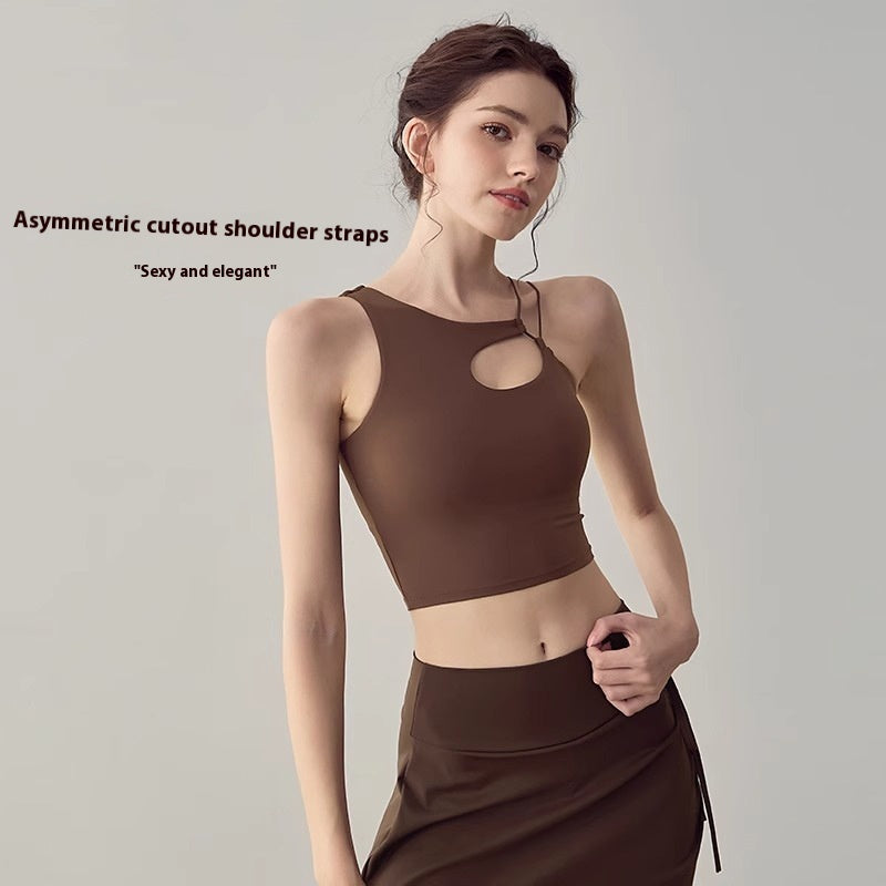 Women's One-piece Sports Underwear Sexy Cutout Backless Bra Shockproof