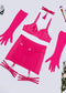 Tassel Collar Satin Hip Skirt Lingerie Set