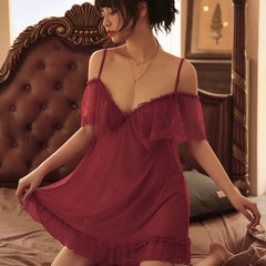 Underwear transparent suspender nightdress