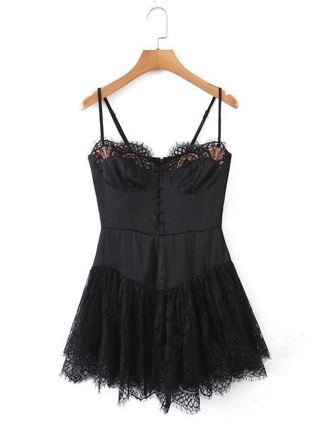 Lace Lace Slimming Suspender Dress