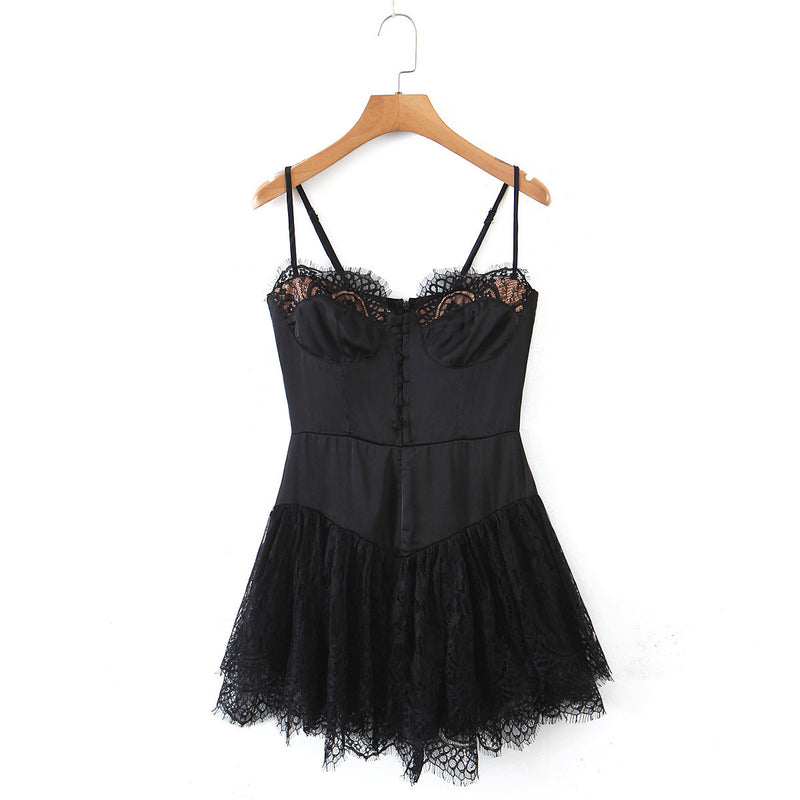 Lace Lace Slimming Suspender Dress