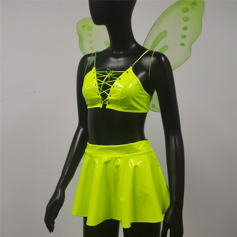 Lingerie Set Emotional Cleavage Split Skirt Wings