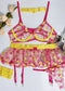 Ruffled Love Embroidered Mesh See-through Sexy Lingerie