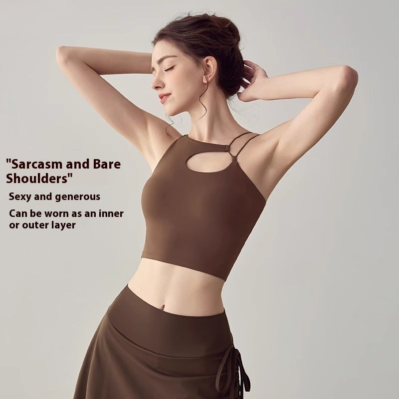 Women's One-piece Sports Underwear Sexy Cutout Backless Bra Shockproof