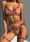 4 PCs Set Love Embroidered Mesh Lingerie Bra