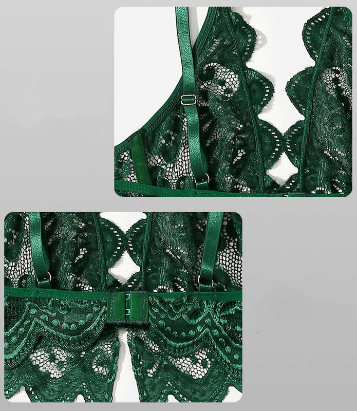 Erotic Lingerie Eyelashes Bra Cute Suit With Steel Ring