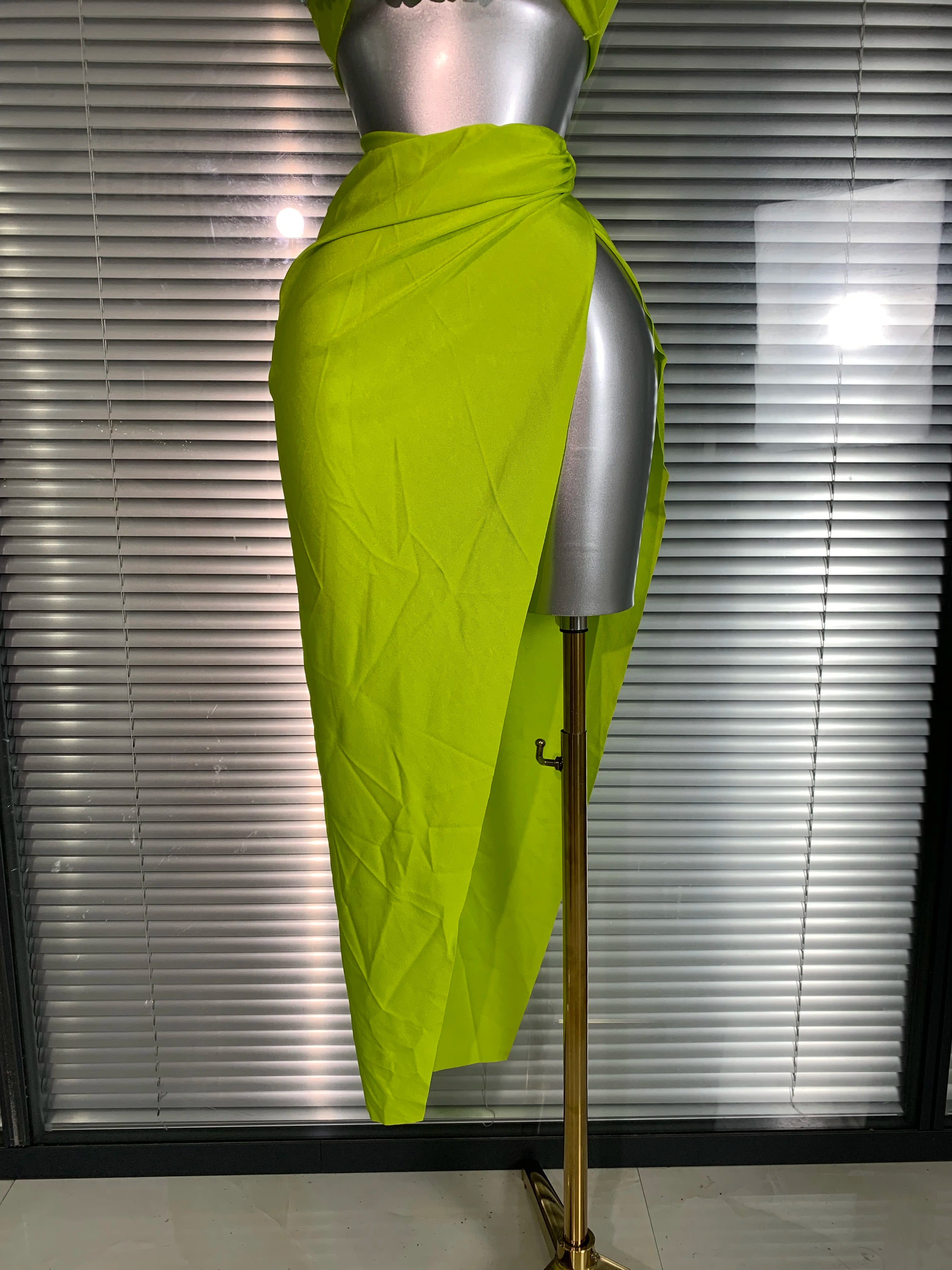 New Women Sexy Two Pieces Set Stretched Crystal Diamonds Night Club Skirt Suits Laced Singer Dancer Stage Performance Costume