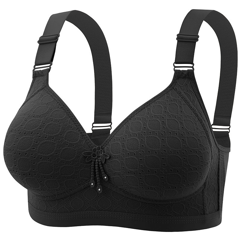 Women's Simple And Comfortable Gathering Bra Without Steel Rings