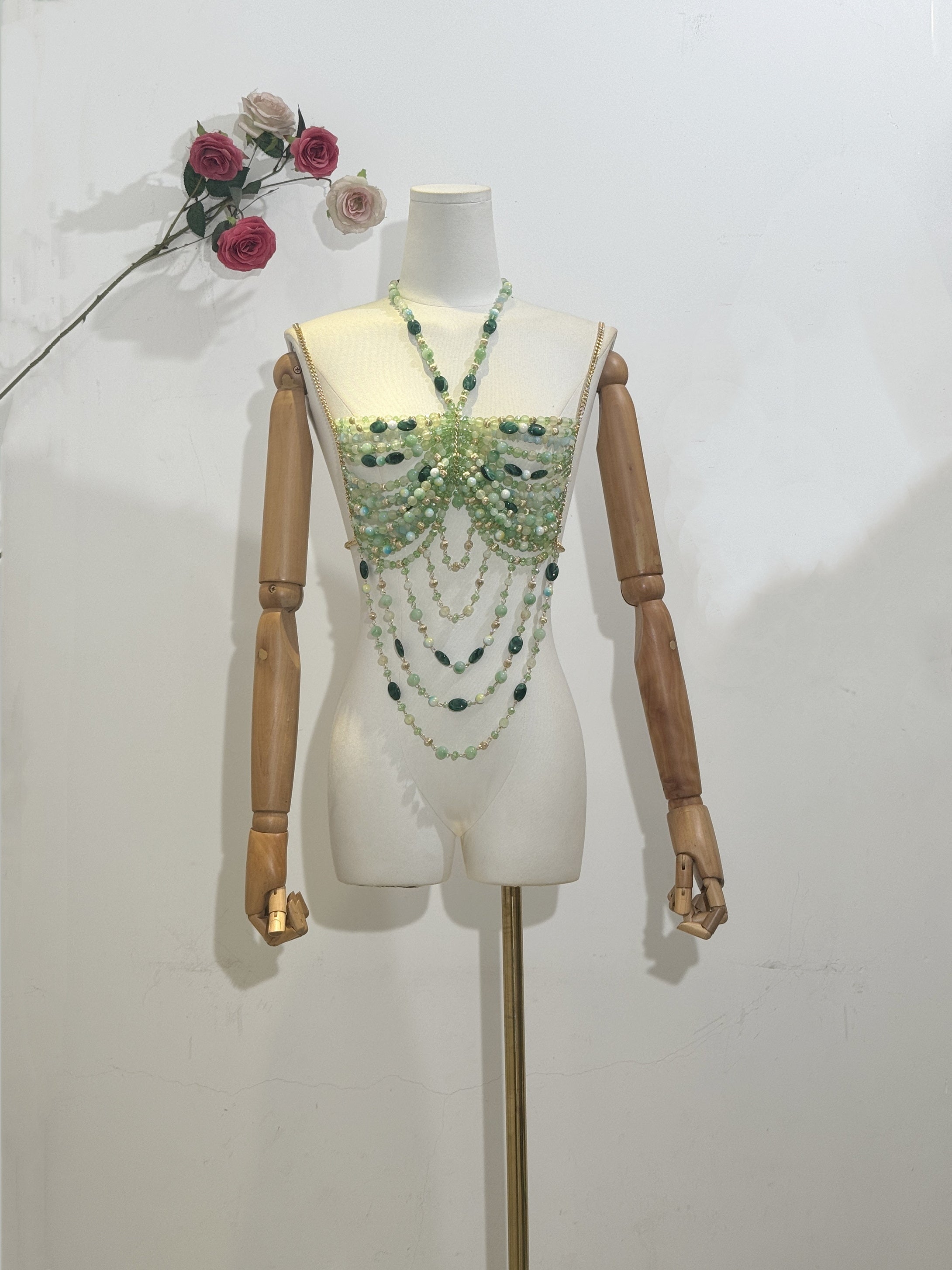 Acrylic Beaded Hollow Body Chains Niche Bra