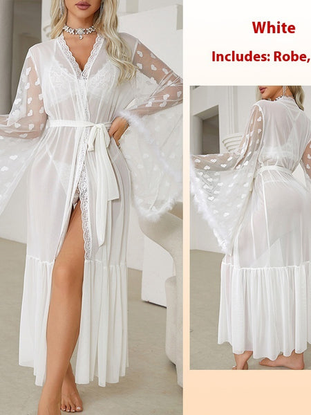 Mesh Lingerie Cardigan Home Outerwear Gown