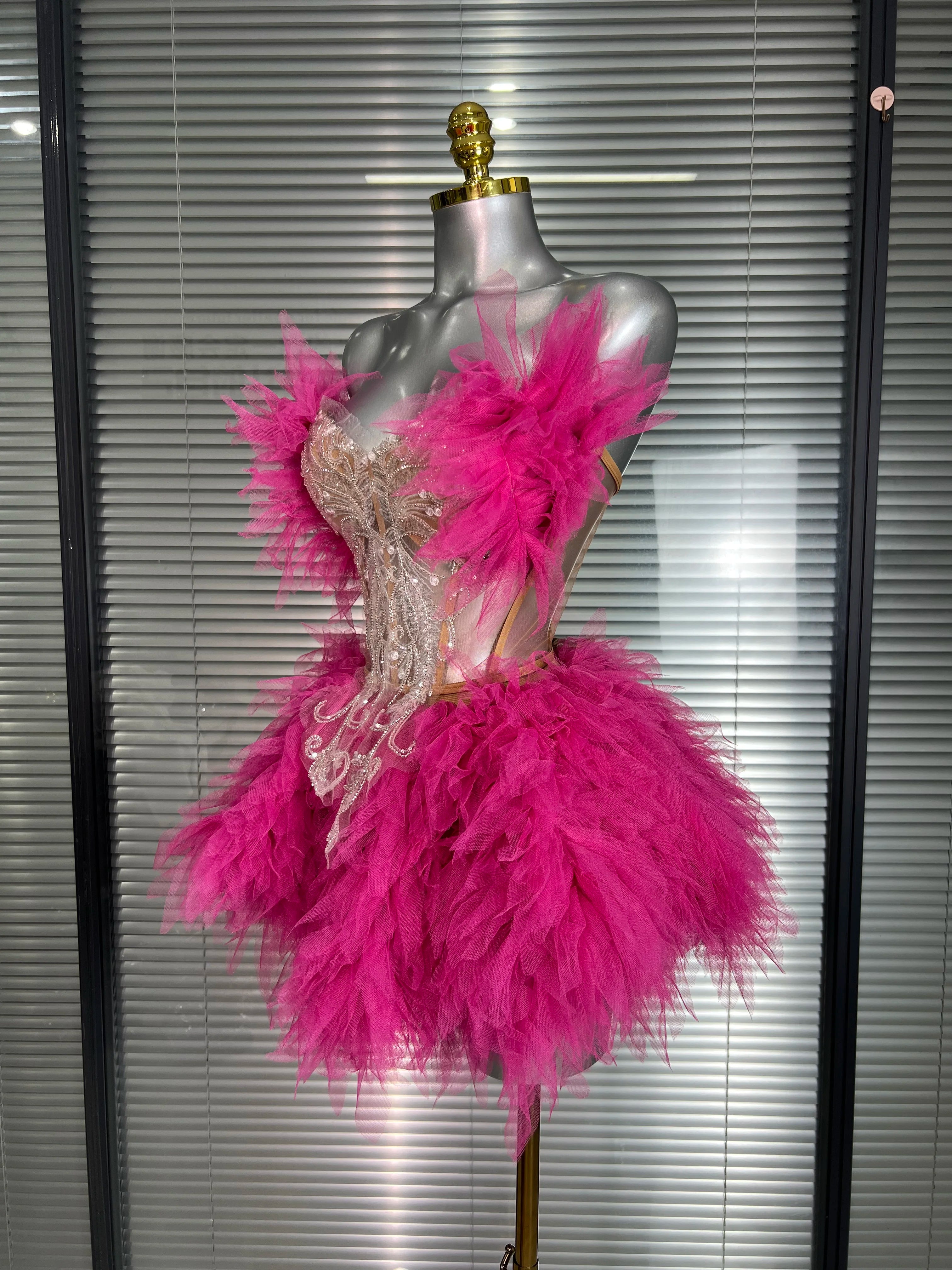 INS New Sexy Two Pieces Set Women Celebrity Silver Night Club Skirt Suits  Stage Performance Costume