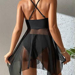 Women's See-through Sexy Lingerie Strap Lace Nightdress