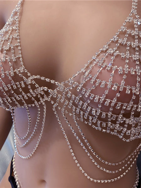 Rhinestone Sexy Lingerie Suit Body Chain