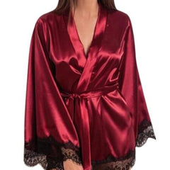 Ladies Sexy Lingerie Silk Lace Nightdress Pajamas