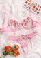 Ladies Sweet Low Waist Lace Lingerie Set