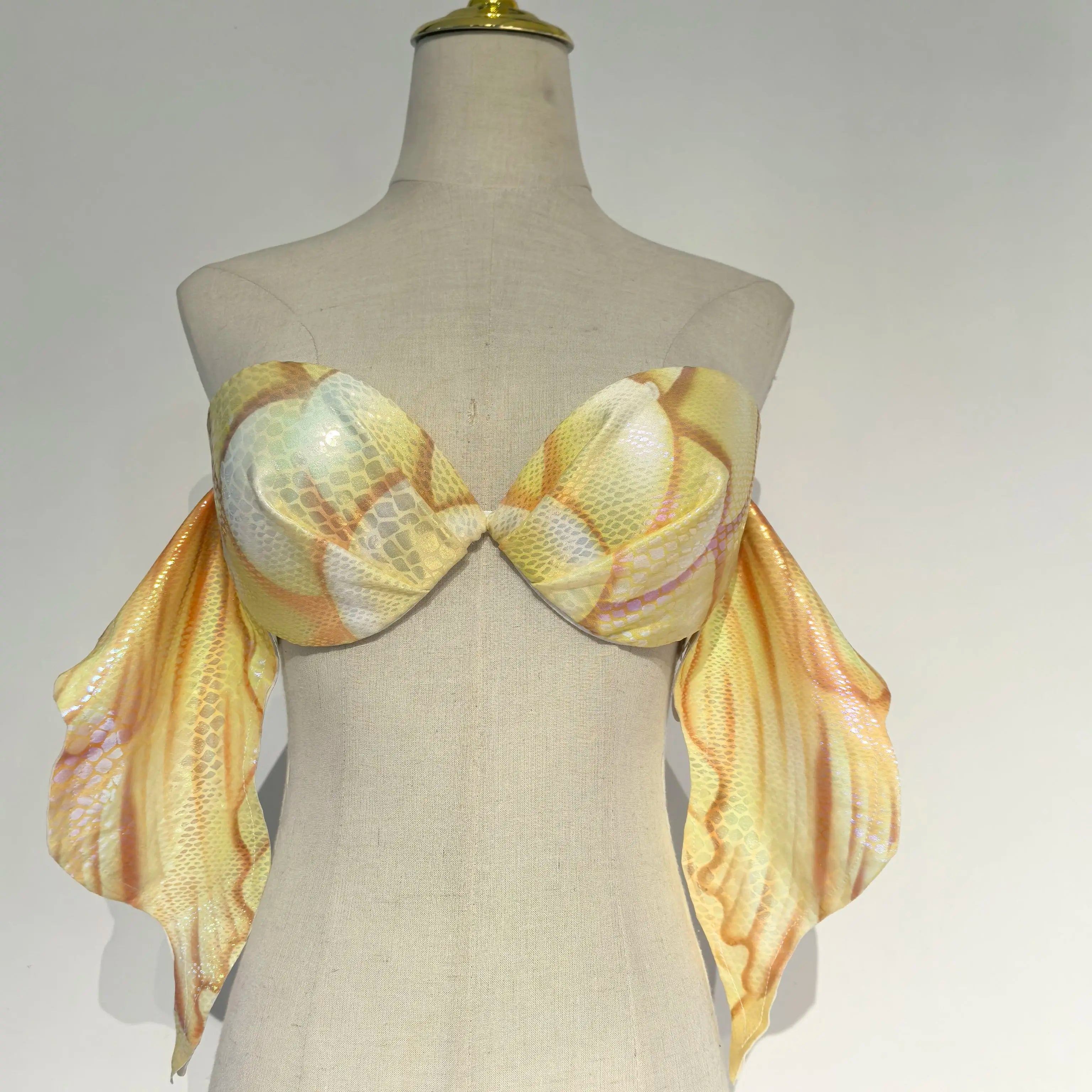 Original Hot Gold Section Mermaid Bikini Corset Swimsuit For The Oceanarium Mermaid Show Beach Bikini