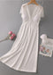Nightdress Female Ice Silk Sexy Dress Mid-length Lace
