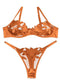 Lace Embroidery Mesh See-through Sexy Lingerie Set
