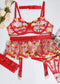 Ruffled Love Embroidered Mesh See-through Sexy Lingerie