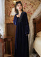 Court Style Long Dress Warm Gold Velvet Pajamas