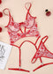 Sexy Valentine's Day Red Lace Flower Nightclub Sexy Lingerie Suit