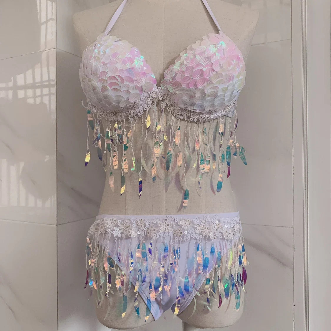 Mermaid Bra Mermaid Sequin Corset Free Diving Bikini Oceanarium Performance Clothes Cospla