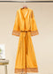Long-sleeve Fleece Suspender Nightdress Gold Velvet Pajamas