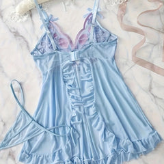 Lingerie Embroidered Mesh Stitching Mesh Pajamas