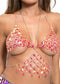 Ladies Crystal Bra Chain Bikini Body Chain Set