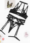 Love Drill Buckle Sexy Cutout Embroidered Sexy Lingerie Suit