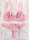 Ladies Sweet Low Waist Lace Lingerie Set