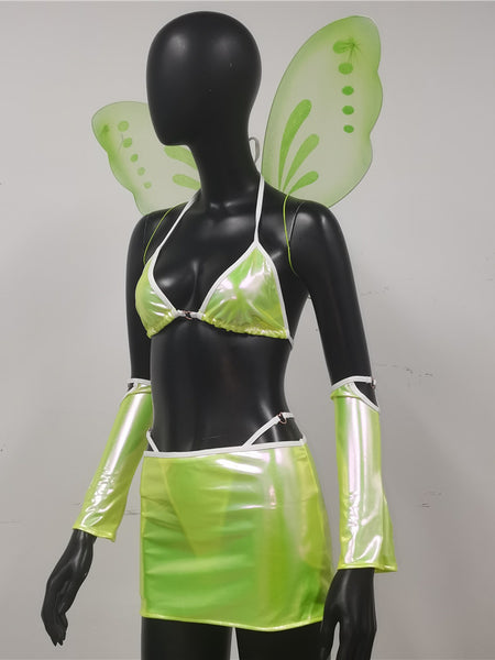Lingerie Set Emotional Cleavage Split Skirt Wings