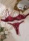 Lace Embroidery Mesh See-through Sexy Lingerie Set