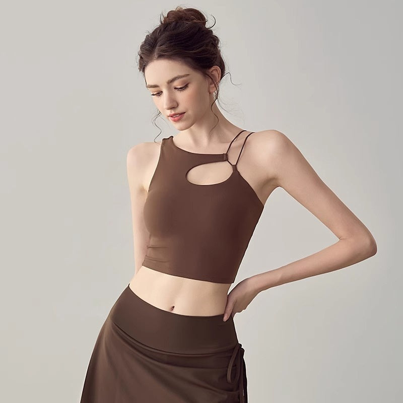 Women's One-piece Sports Underwear Sexy Cutout Backless Bra Shockproof