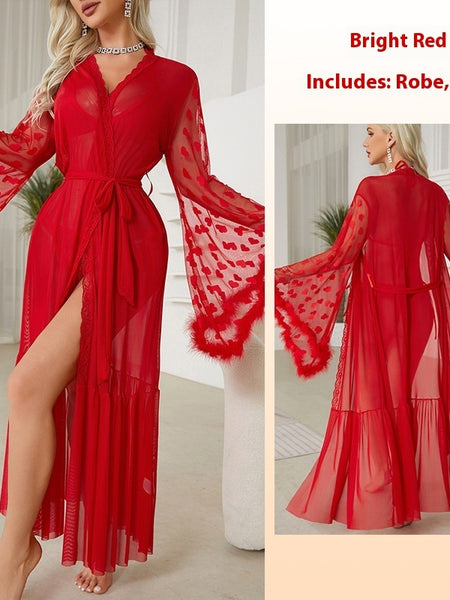 Mesh Lingerie Cardigan Home Outerwear Gown