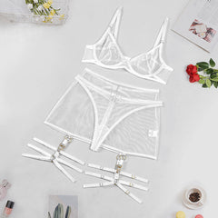 Women's Striped Mesh Gathered For Fun Lingerie