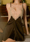 Women's Silk Nightdress With Short Suspenders