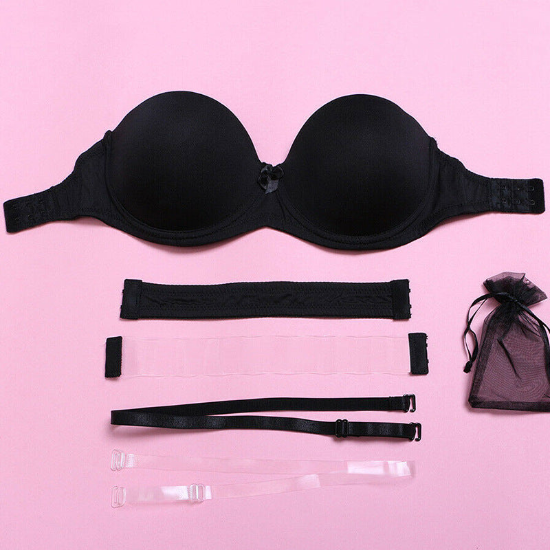 Gathering Bra Women's Silicone Strapless